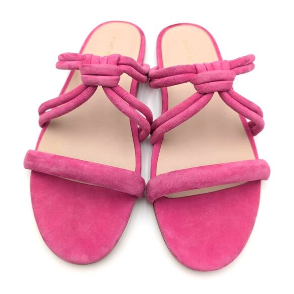 Stuart Weitzman Twist Knot Slip-On Flat Sandal Women's Peonia Size US7 EU38 - Picture 3 of 11